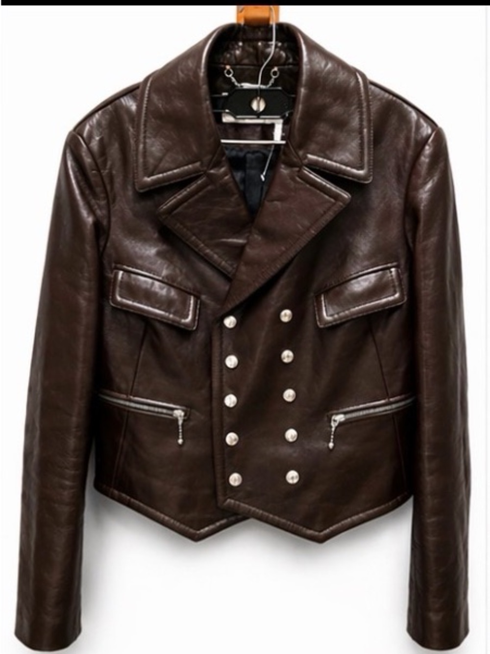 Chloé double breasted leather jacket,